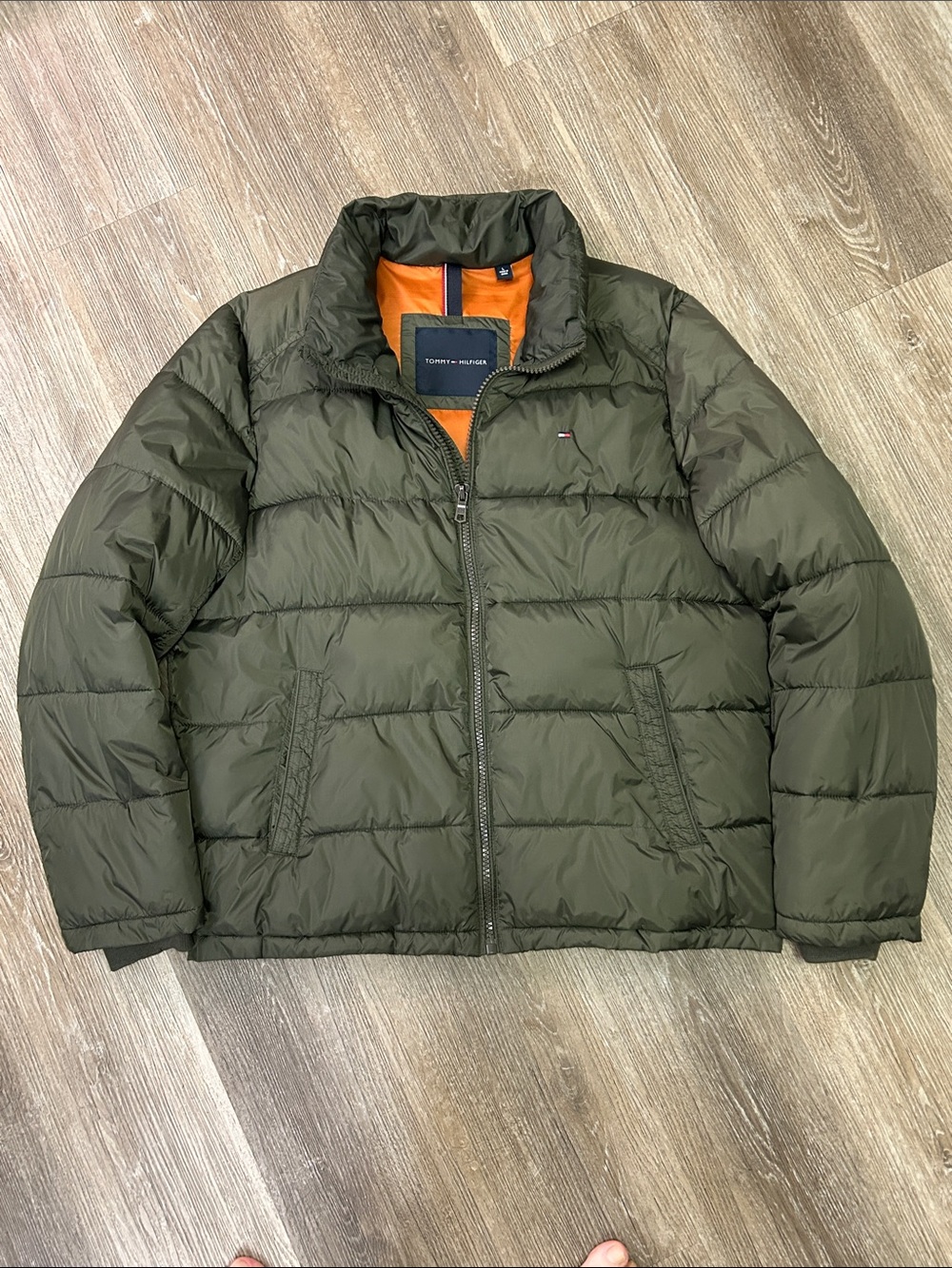 Tommy Hilfiger Men's Olive Green Puffer Jacket